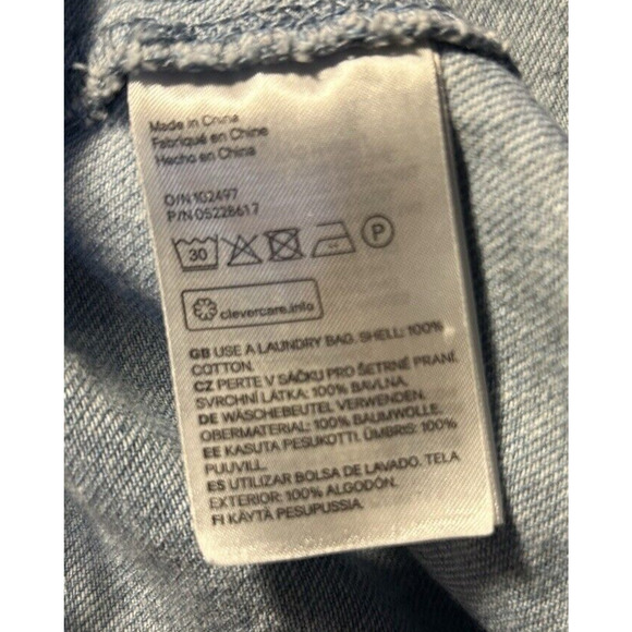 Divided H&M Denim Bib Overall Jumper Dress Women's 6 O-ring Racerback Trendy - Picture 9 of 9